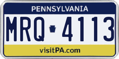PA license plate MRQ4113