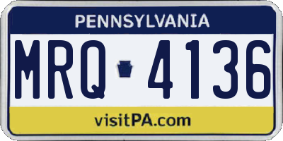 PA license plate MRQ4136