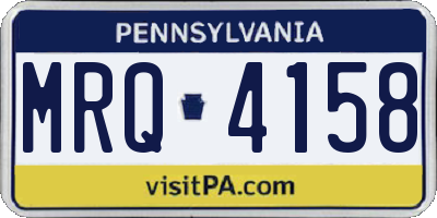 PA license plate MRQ4158