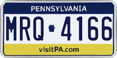 PA license plate MRQ4166