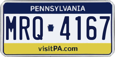 PA license plate MRQ4167