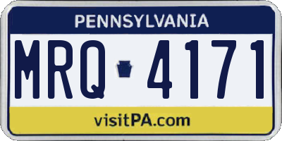 PA license plate MRQ4171
