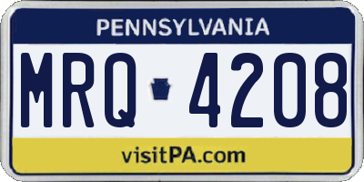 PA license plate MRQ4208