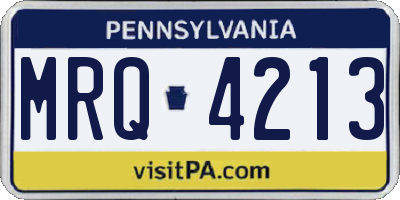 PA license plate MRQ4213