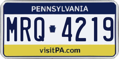 PA license plate MRQ4219