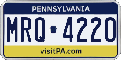 PA license plate MRQ4220