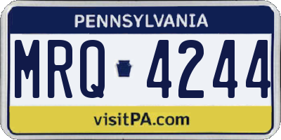 PA license plate MRQ4244