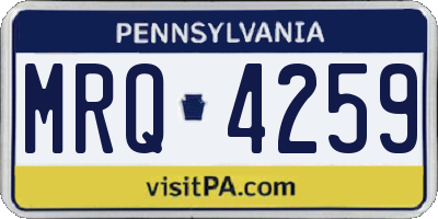PA license plate MRQ4259
