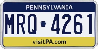 PA license plate MRQ4261