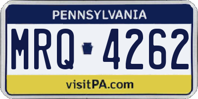 PA license plate MRQ4262