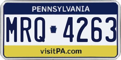 PA license plate MRQ4263