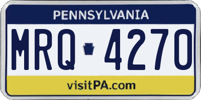 PA license plate MRQ4270