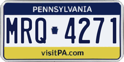 PA license plate MRQ4271