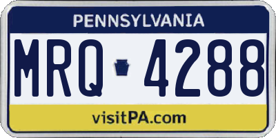 PA license plate MRQ4288