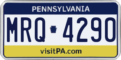 PA license plate MRQ4290