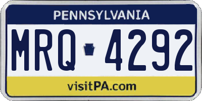 PA license plate MRQ4292