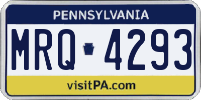 PA license plate MRQ4293