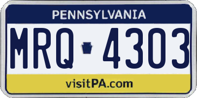 PA license plate MRQ4303