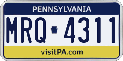 PA license plate MRQ4311