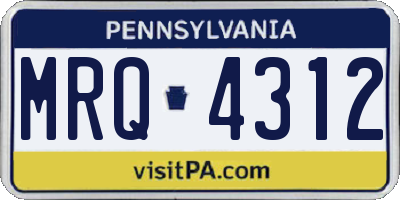 PA license plate MRQ4312