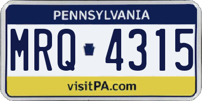 PA license plate MRQ4315