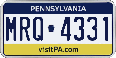 PA license plate MRQ4331
