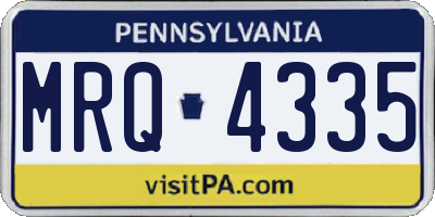 PA license plate MRQ4335