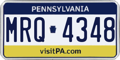 PA license plate MRQ4348