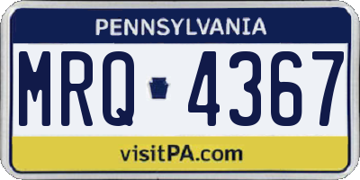 PA license plate MRQ4367