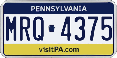 PA license plate MRQ4375