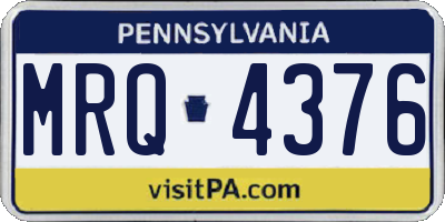 PA license plate MRQ4376