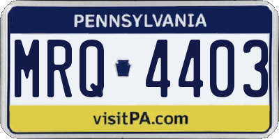 PA license plate MRQ4403