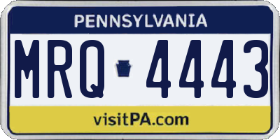 PA license plate MRQ4443