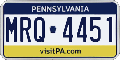 PA license plate MRQ4451