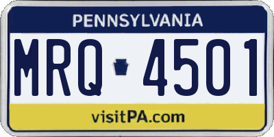PA license plate MRQ4501