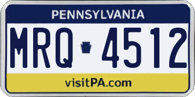 PA license plate MRQ4512