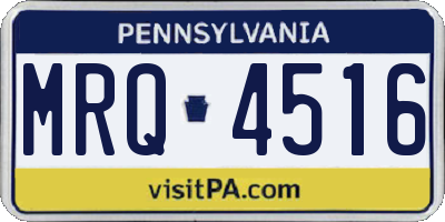 PA license plate MRQ4516