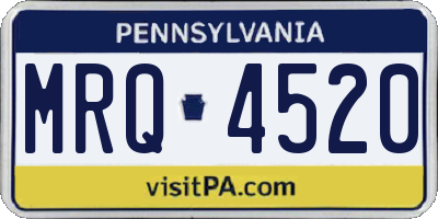 PA license plate MRQ4520