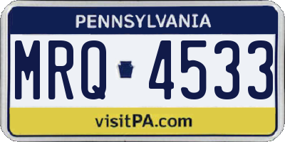 PA license plate MRQ4533