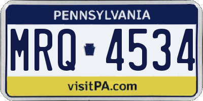 PA license plate MRQ4534
