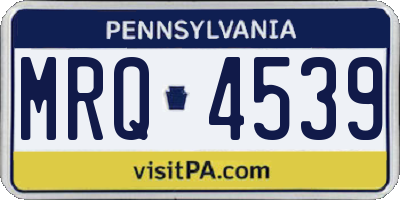 PA license plate MRQ4539