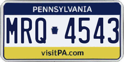 PA license plate MRQ4543