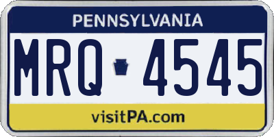 PA license plate MRQ4545