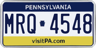 PA license plate MRQ4548