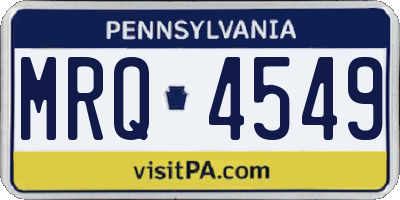 PA license plate MRQ4549