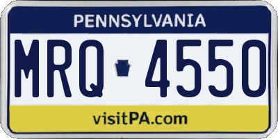 PA license plate MRQ4550