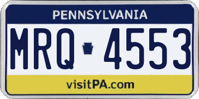PA license plate MRQ4553