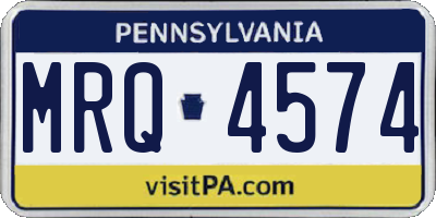 PA license plate MRQ4574