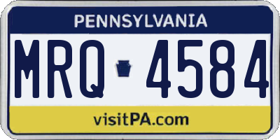 PA license plate MRQ4584