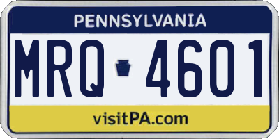 PA license plate MRQ4601